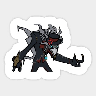 Duke White Raven Angry Cartoon Sticker